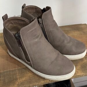 Outwoods Taupe Wedge Sneaker Bootie
